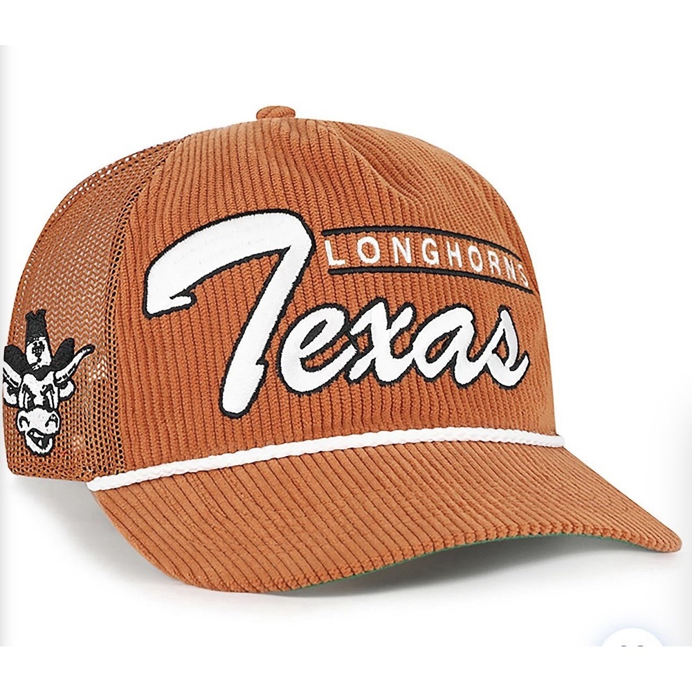 '47 Brand Texas Longhorns Double Header Corduroy Snapback Hat Cap Burnt Orange